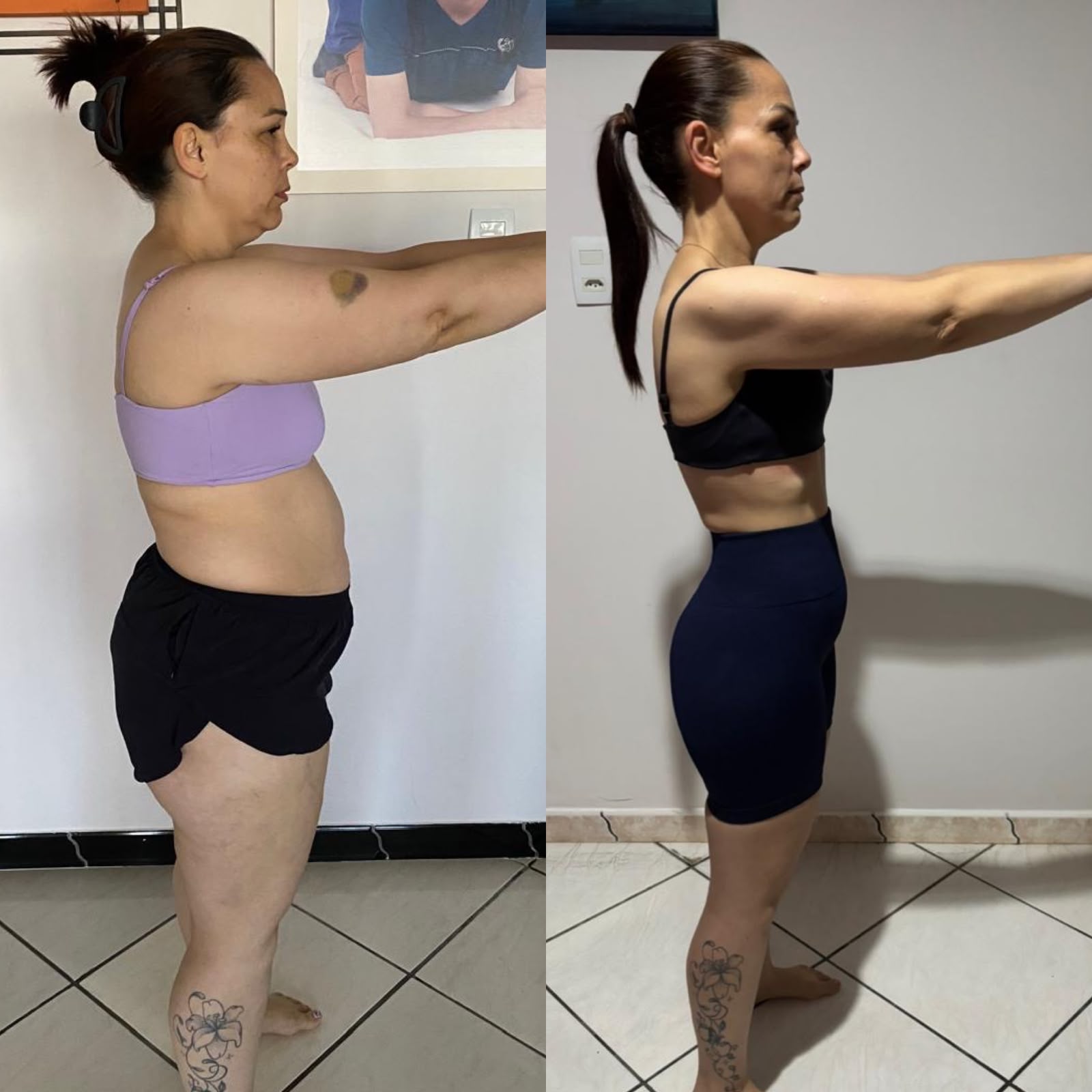 Transformação real 1: comparação antes e depois